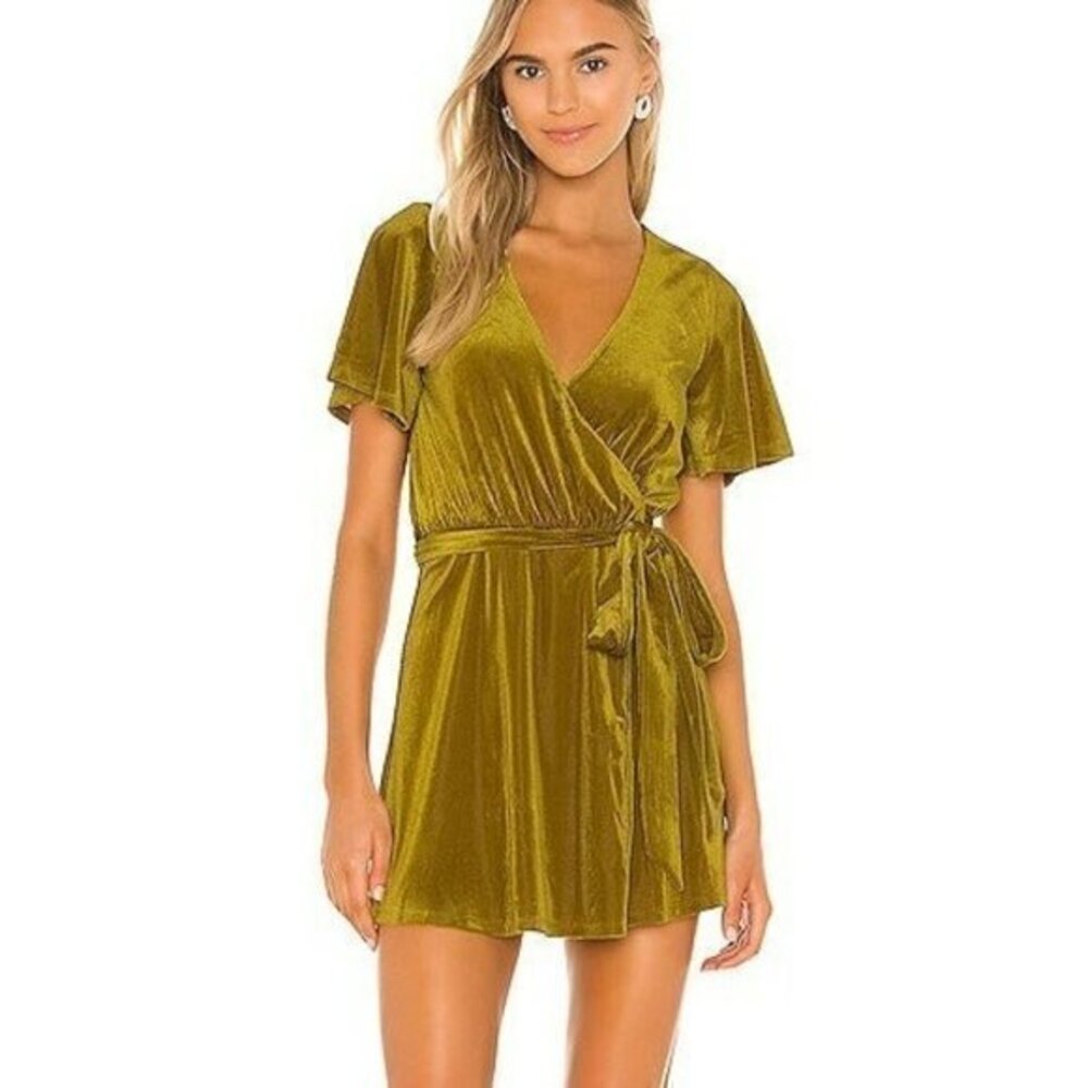 Lovers and Friends Layla Mini Dress - Chartreuse Gold